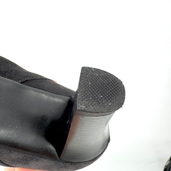 AQUATALIA Dark Gray Suede Bead Studded Heeled Booties Size 10 - Picture 10 of 11